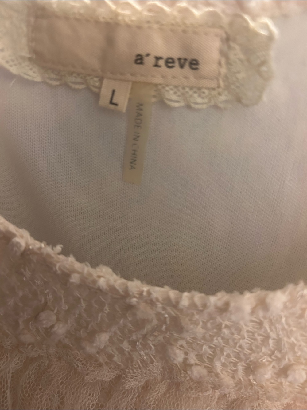 A'Reve Cream Lace & Tulle Ruffle Evening Dress - Picture 4 of 6